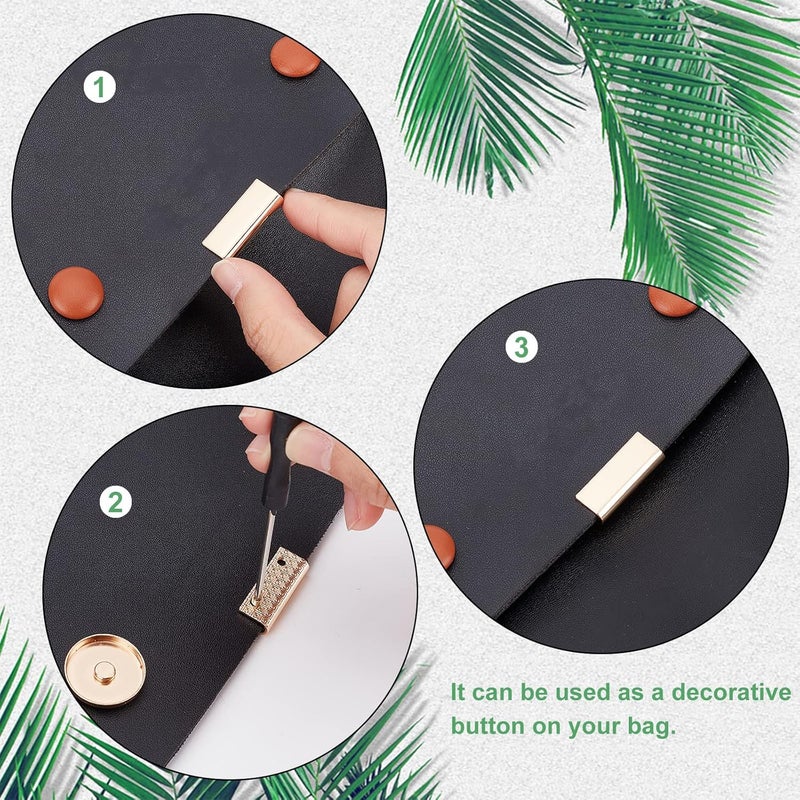 كلاراكو مجموعة من 16 مشبك معدني من كلاركو للحقائب، مقاسين، مشبك مزخرف للحقائب، أطراف مشبك حزام معدني ذهبي، مشبك حقيبة كتف، أدوات صنع الحقائب اليدوية (0.98 بوصة، 1 بوصة) - Image 4