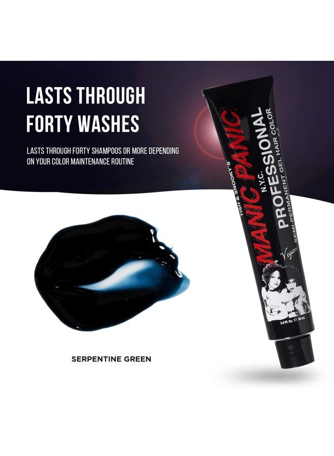 Manic Panic Professional Color Serpentine Green - Medium True Green Semi Permanent Gel Hair Dye - Lasts Through 40+ Washes - No Developer Required (3oz) - Image 2