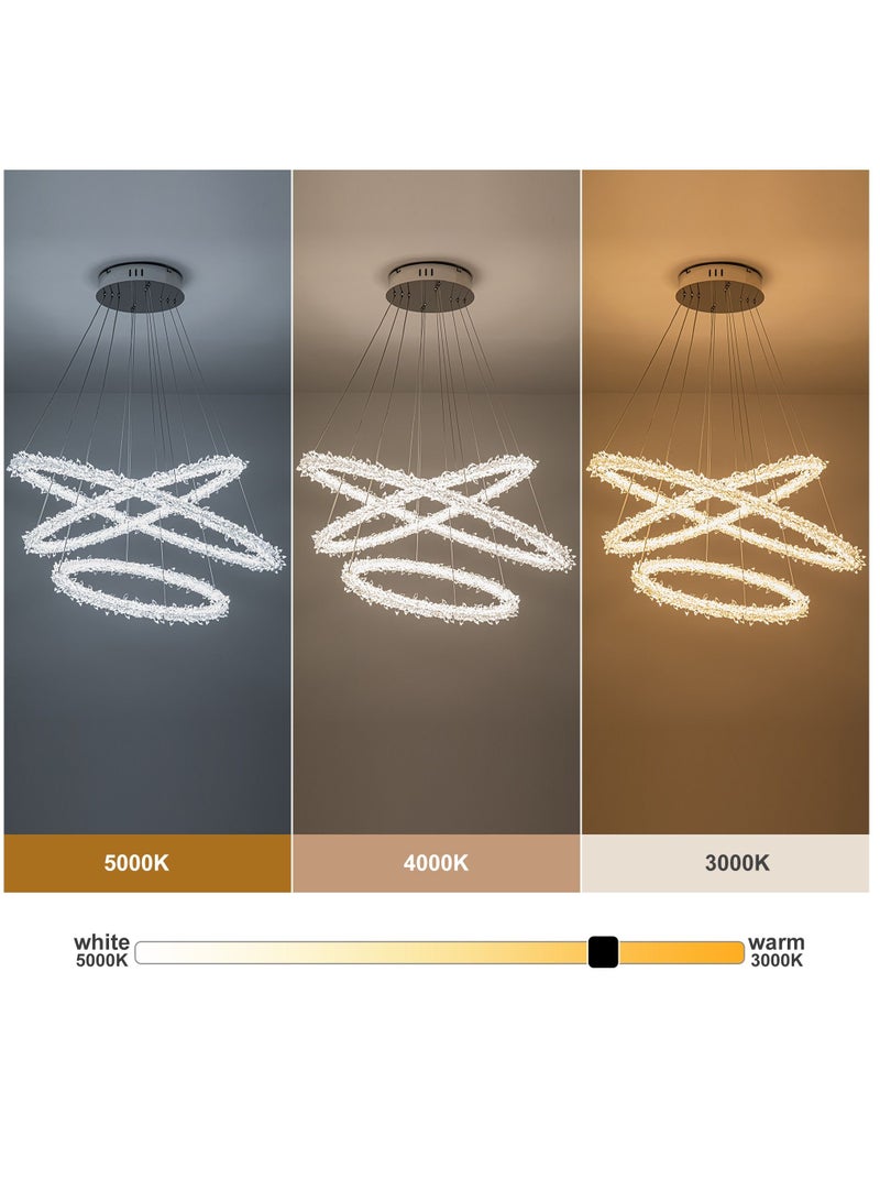 NeverEnd Elegant Italian Design Crystal Pendant Light Circle Ceiling Hanging Chrome Crystal Chandelier - Image 2