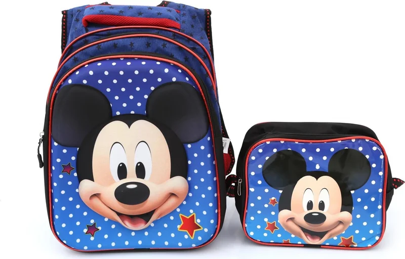 Masho Trend Embossed Mickey Mouse Bag + Lunch Box + Water Bottle