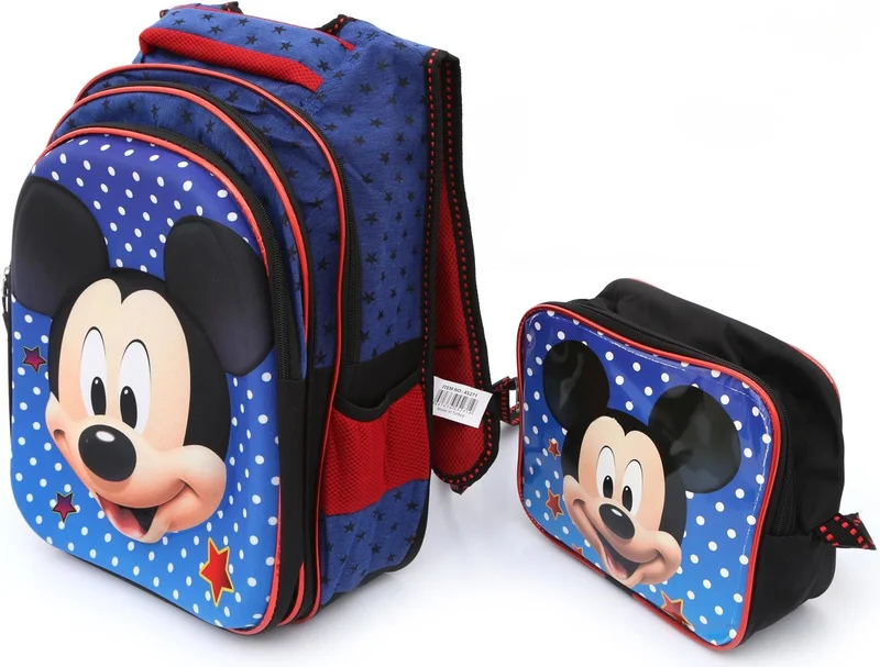 Masho Trend Embossed Mickey Mouse Bag + Lunch Box + Water Bottle