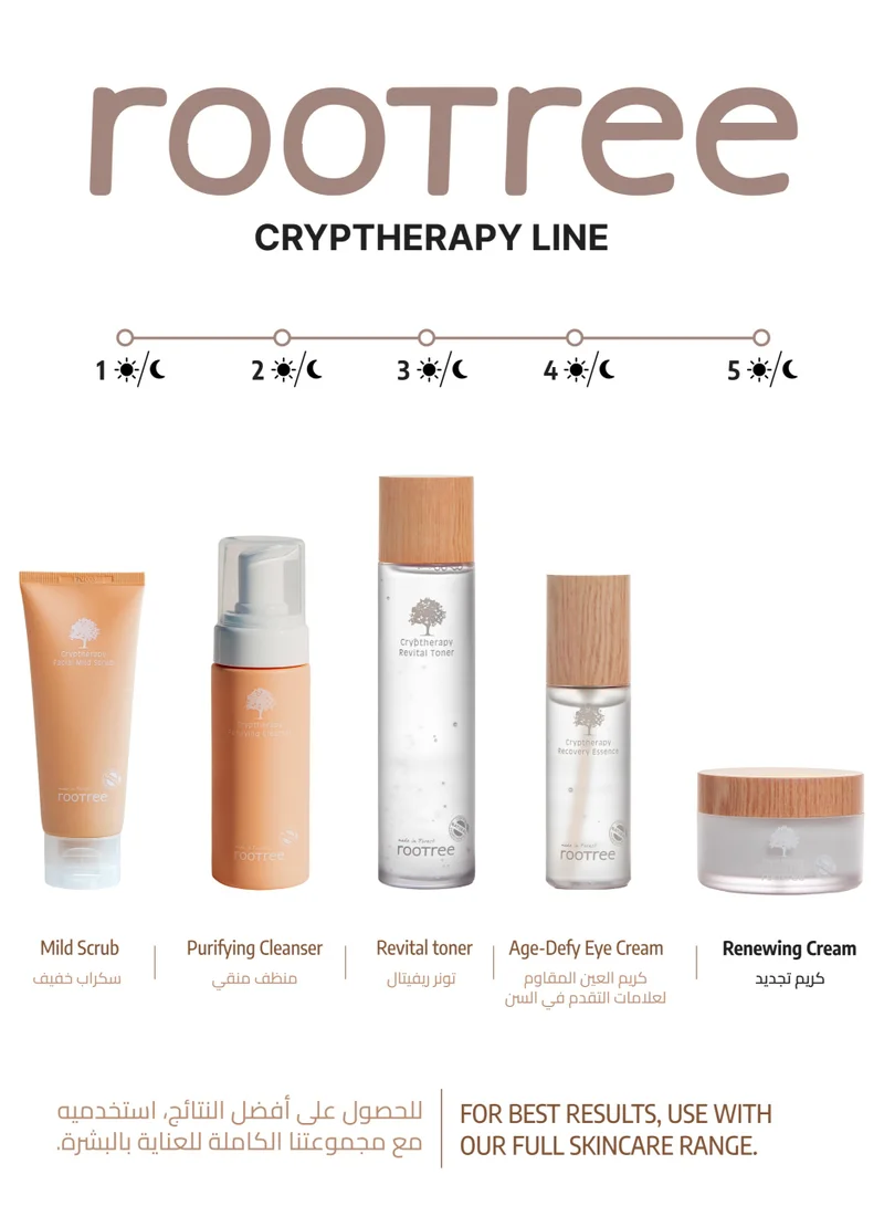 rootree Cryptherapy Renewing Cream - Korean Skincare, Moistruising and Hydrating Cream,  Facial Care for Skin Elasticity, Vegan & Cruelty Free