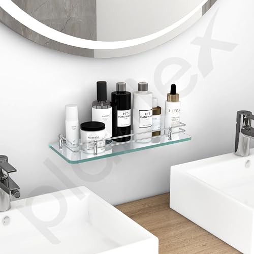 Plantex Premium Transparent Glass Shelf for Living Room/Kitchen/Bathroom Glass Shelf/Bathroom Accessories Set/Kitchen Organizer - (Polished 12x6 -Pack of 1) - Image 2