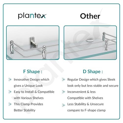 Plantex Premium Transparent Glass Shelf for Living Room/Kitchen/Bathroom Glass Shelf/Bathroom Accessories Set/Kitchen Organizer - (Polished 12x6 -Pack of 1) - Image 4
