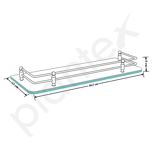 Plantex Premium Transparent Glass Shelf for Living Room/Kitchen/Bathroom Glass Shelf/Bathroom Accessories Set/Kitchen Organizer - (Polished 12x6 -Pack of 1) - Image 3