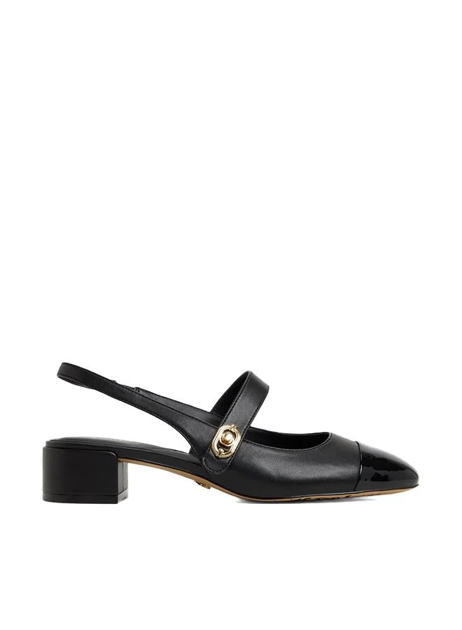 Agathe Ladies Black Heeled Shoes