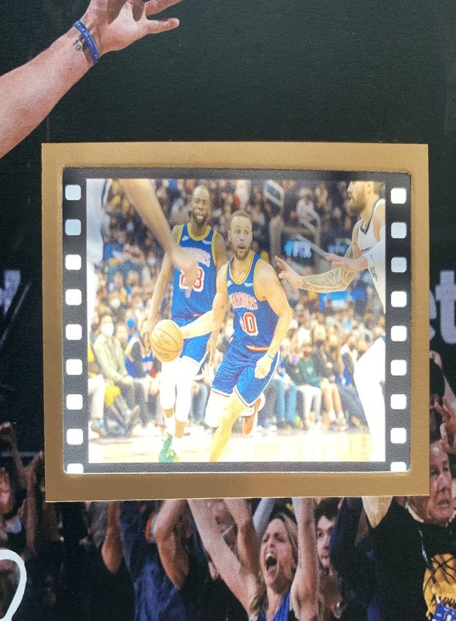 ORIMAMI Gifts for Basketball Player Stephen Curry Fans,Sport Superstar Picture Desktop Framed Photo 8x6 Inches with Printed Signed and 1x35mm Film Mini Cell Display - Image 4