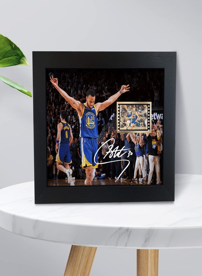 ORIMAMI Gifts for Basketball Player Stephen Curry Fans,Sport Superstar Picture Desktop Framed Photo 8x6 Inches with Printed Signed and 1x35mm Film Mini Cell Display - Image 2