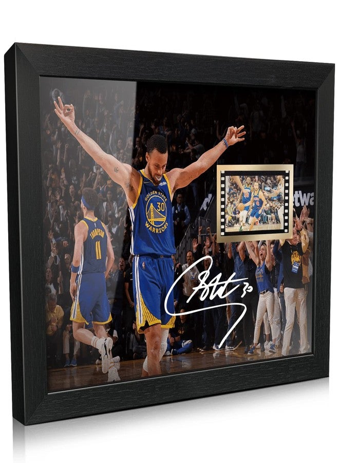ORIMAMI Gifts for Basketball Player Stephen Curry Fans,Sport Superstar Picture Desktop Framed Photo 8x6 Inches with Printed Signed and 1x35mm Film Mini Cell Display - Image 1