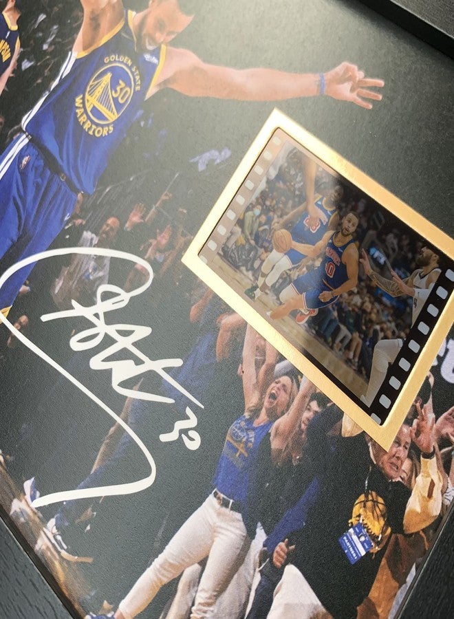 ORIMAMI Gifts for Basketball Player Stephen Curry Fans,Sport Superstar Picture Desktop Framed Photo 8x6 Inches with Printed Signed and 1x35mm Film Mini Cell Display - Image 3