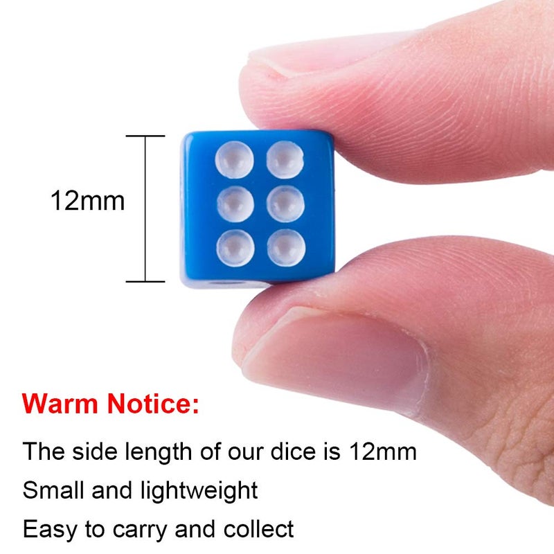 AUSTOR 100 Pieces 12mm Dices 6 Sided Game Dice Set Square Corner Dice with a Drawstring Pouch - Image 2