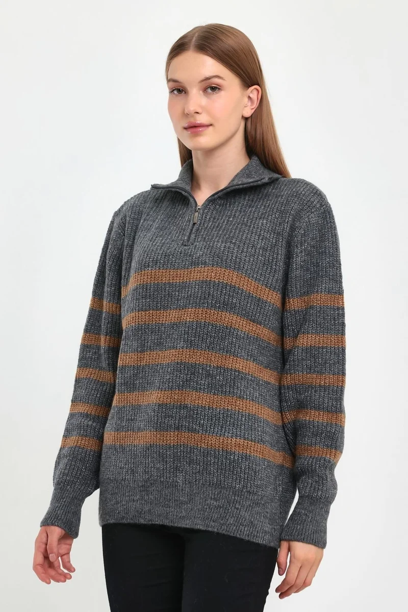 Alexander Gardi Zippered Turtleneck Knit Sweater (B23-5802)