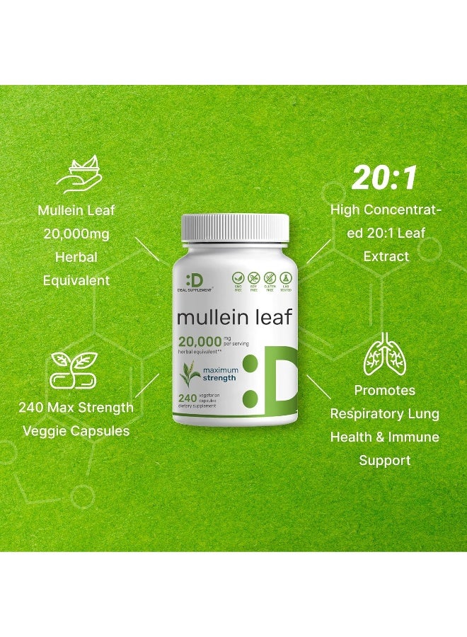 DEAL SUPPLEMENT Mullein Leaf Extract 20,000Mg, 240 Veggie Capsules - Image 4