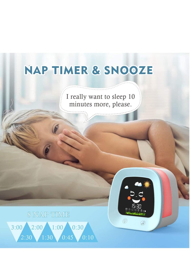 SYOSI - SYOSI Kids Alarm Clock, Digital Wake up Clock for Kids Bedroom, Toddlers Sleep Trainer with Sound Machine Night Light Nap Timer, Digital Clocks for Boy Girl Birthday Gift - Image 1