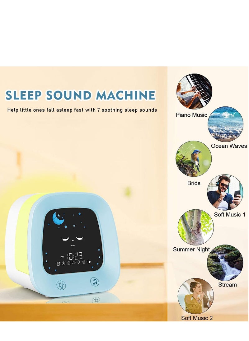 SYOSI - SYOSI Kids Alarm Clock, Digital Wake up Clock for Kids Bedroom, Toddlers Sleep Trainer with Sound Machine Night Light Nap Timer, Digital Clocks for Boy Girl Birthday Gift - Image 1