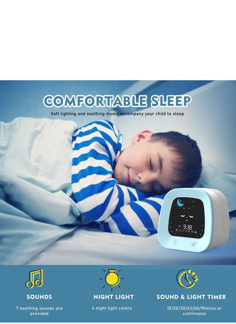 SYOSI - SYOSI Kids Alarm Clock, Digital Wake up Clock for Kids Bedroom, Toddlers Sleep Trainer with Sound Machine Night Light Nap Timer, Digital Clocks for Boy Girl Birthday Gift - Image 1
