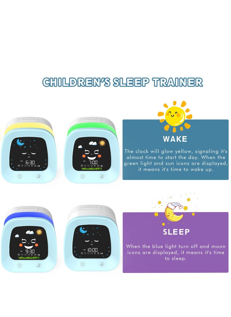 SYOSI - SYOSI Kids Alarm Clock, Digital Wake up Clock for Kids Bedroom, Toddlers Sleep Trainer with Sound Machine Night Light Nap Timer, Digital Clocks for Boy Girl Birthday Gift - Image 1