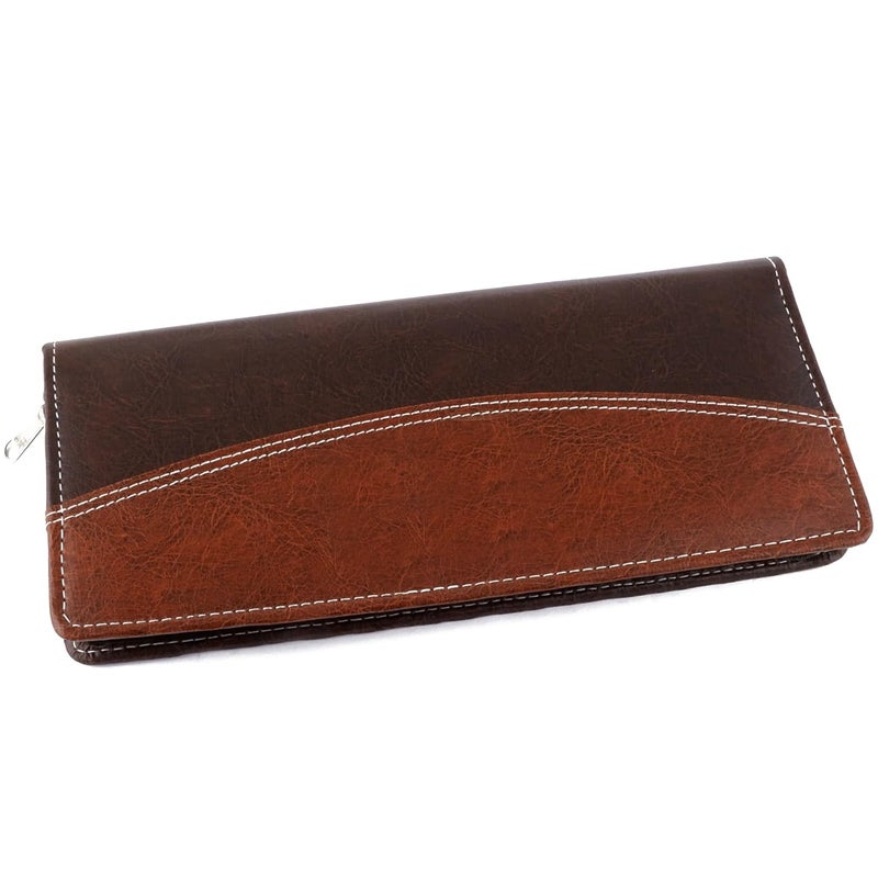 Asraw PU Faux Leather Expanding and Multiple Cheque Book for Cards, Passbook & Chequebook - Chequebook Cover, Passbook Cover, Documents Holder for Office & Home Use (Brown) - Image 1