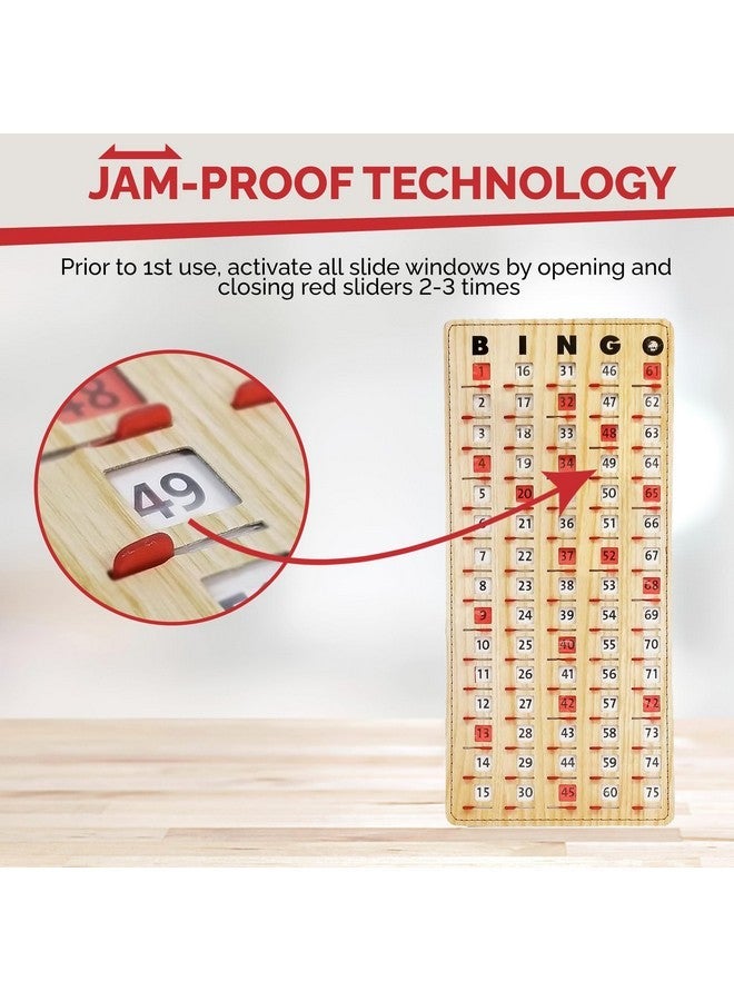 MR CHIPS Jam-Proof Finger Tip Master Bingo Card with Sliding Windows Large Cardboard Calling Cards Tan Style - Image 3