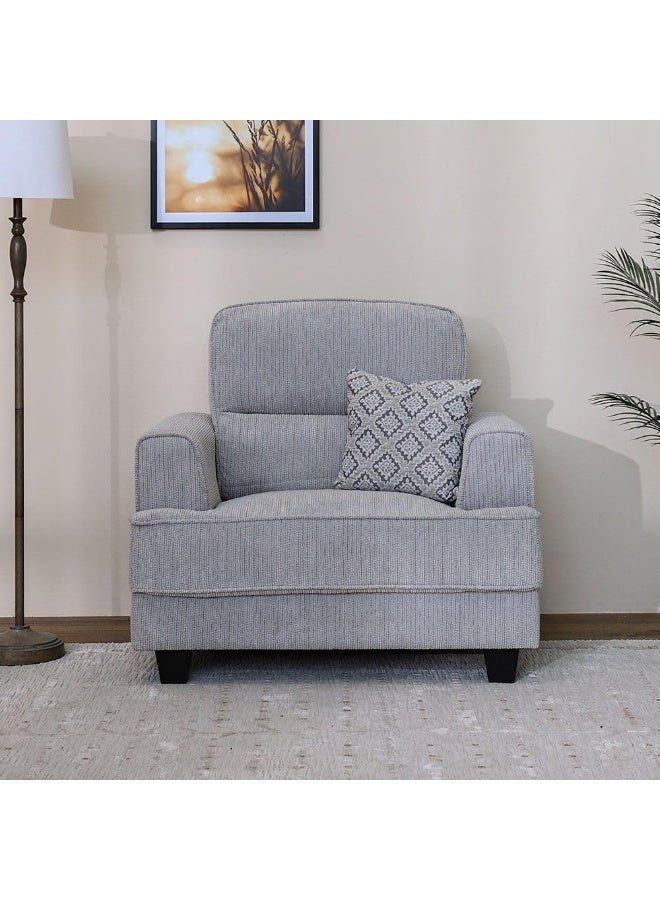 Comfynest Comfynest Winterfell 1-Seater Fabric Sofa With 2-Year Warranty 106X88X97Cm Grey - Image 1