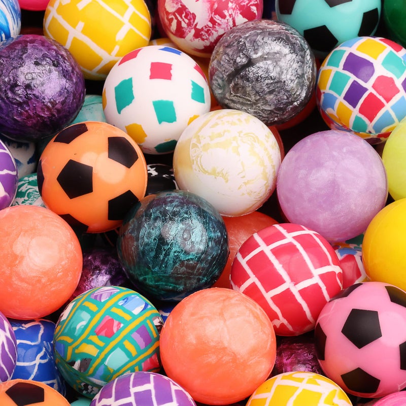Entervending Bouncy Balls Assorted Bulk Toys Pack 25psc 126inch 32mm Super Ball for Toddlers and Adults Party Favors Pinata Filler Goodie Bags Stuffers for Kids Treasure Box Toys for Classroom Carnival Prizes 