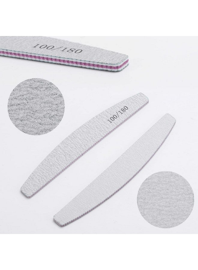 بي تي واي ام اس مجموعة 35 قطعة من مبرد الأظافر والمخازن المؤقتة 100/180 من ألواح الصنفرة مزدوجة الجوانب كتل تلميع قابلة للغسل للأظافر الطبيعية والأظافر الأكريليك - Image 3