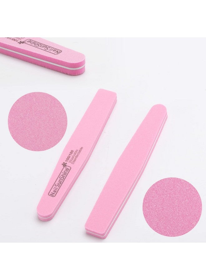 بي تي واي ام اس مجموعة 35 قطعة من مبرد الأظافر والمخازن المؤقتة 100/180 من ألواح الصنفرة مزدوجة الجوانب كتل تلميع قابلة للغسل للأظافر الطبيعية والأظافر الأكريليك - Image 4