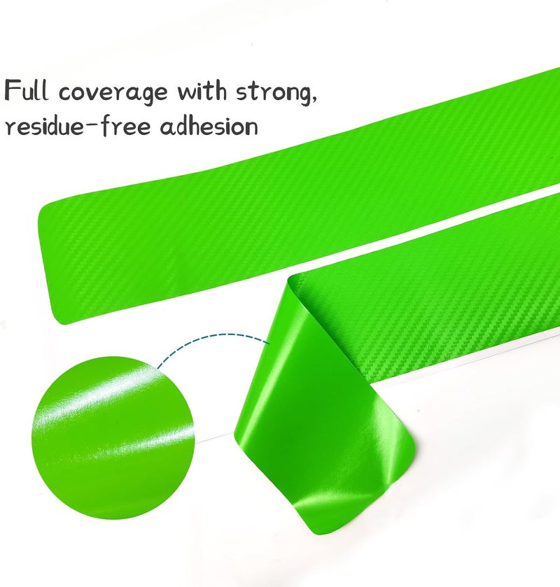 Bilisin 4PCS Car Door Sill Protector,3D Carbon Fiber Anti-Scratch Auto Threshold Cover Strips,Universal Door Entry Edge Guard Protectors for Car SUV Truck Interior Accessories(Green) - Image 4