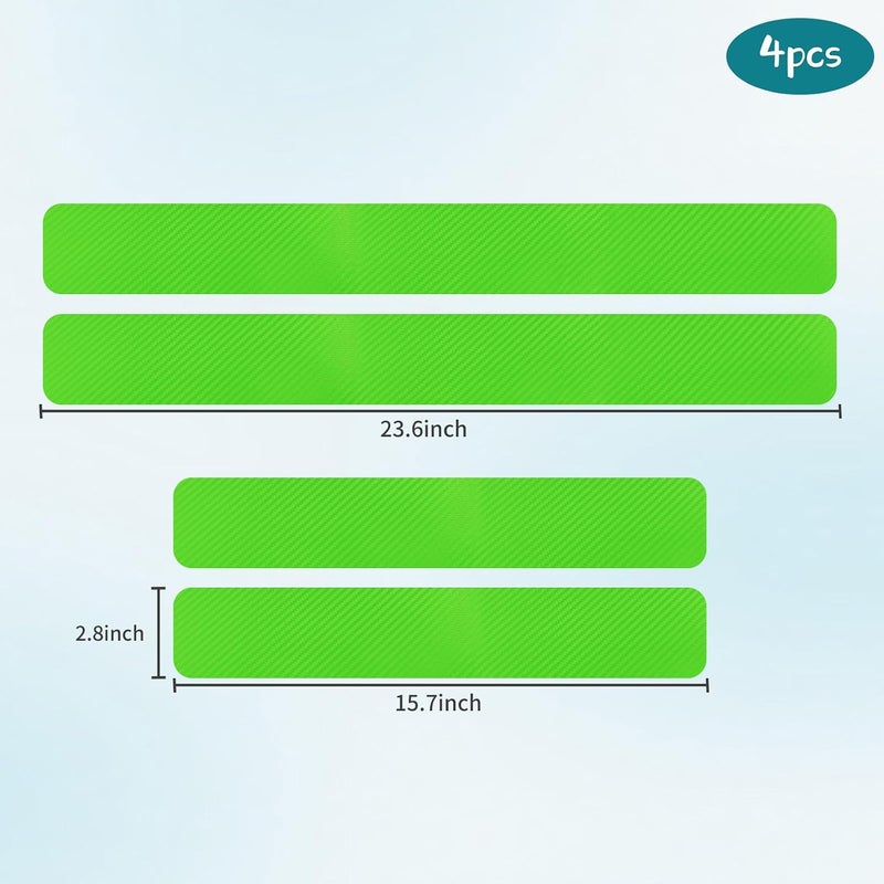 Bilisin 4PCS Car Door Sill Protector,3D Carbon Fiber Anti-Scratch Auto Threshold Cover Strips,Universal Door Entry Edge Guard Protectors for Car SUV Truck Interior Accessories(Green) - Image 5