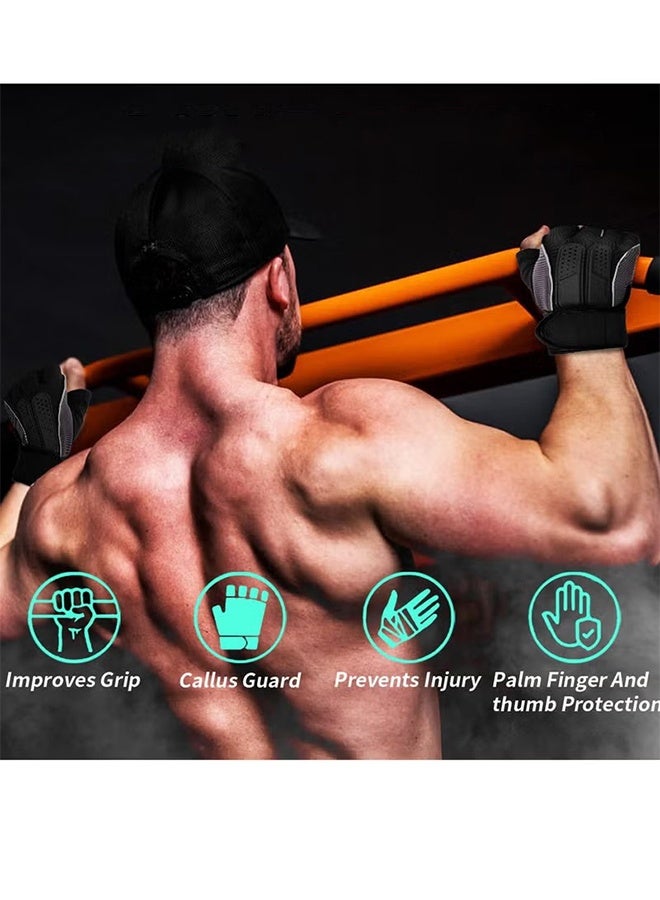 Happy D Weight Lifting Gloves, Workout Gloves for Men and Women, Cycling Gloves with Non-Slip and Wrist Support Adjustable Velcro Strap, Suitable for Fitness Weightlifting Cycling (Black) - Image 5