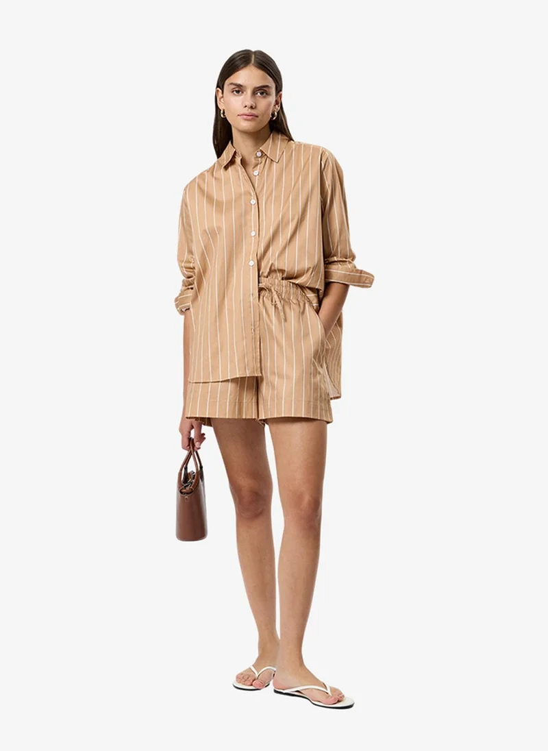 French Connection Women's Macchiato Alexis Poplin Striped Shorts