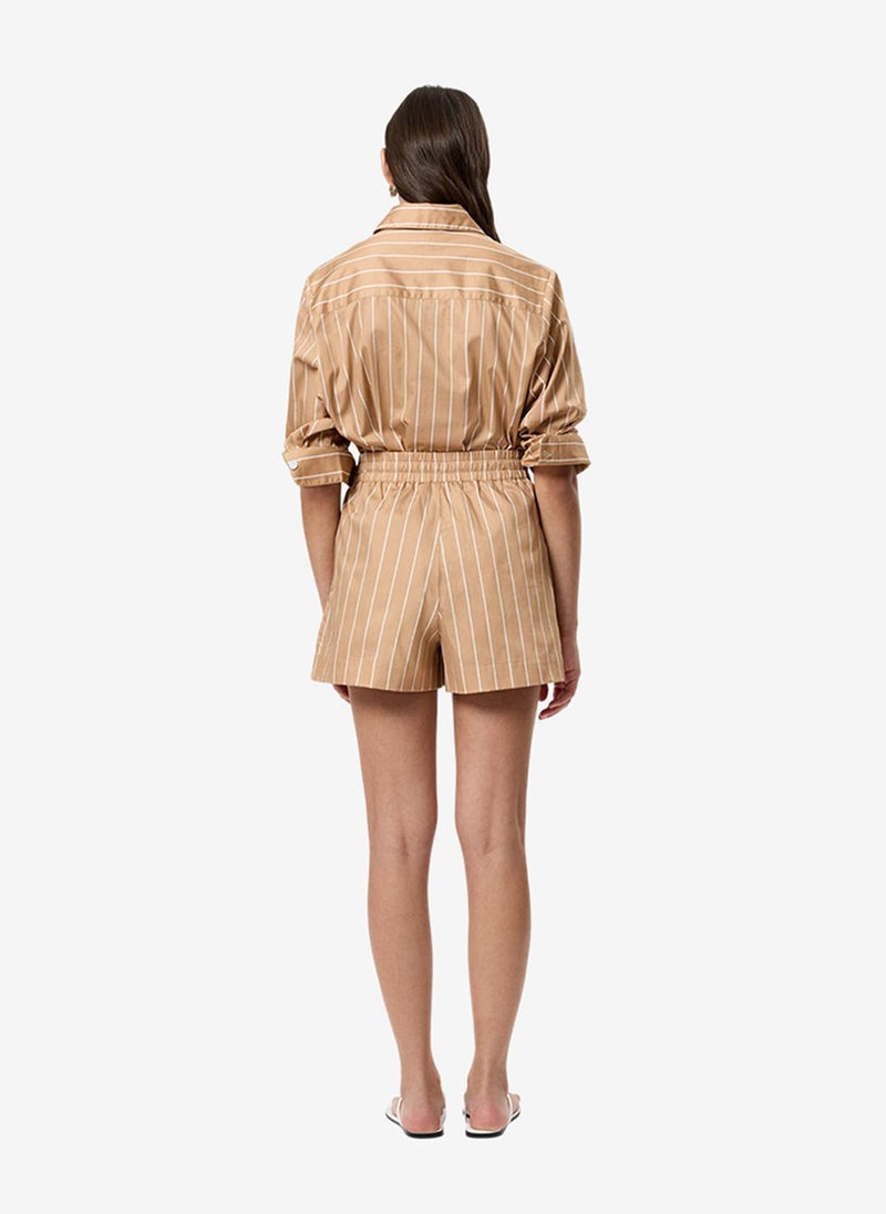 French Connection Women's Macchiato Alexis Poplin Striped Shorts - Image 4