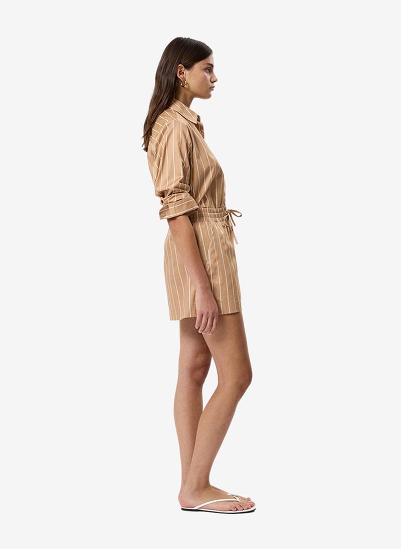 French Connection Women's Macchiato Alexis Poplin Striped Shorts - Image 3