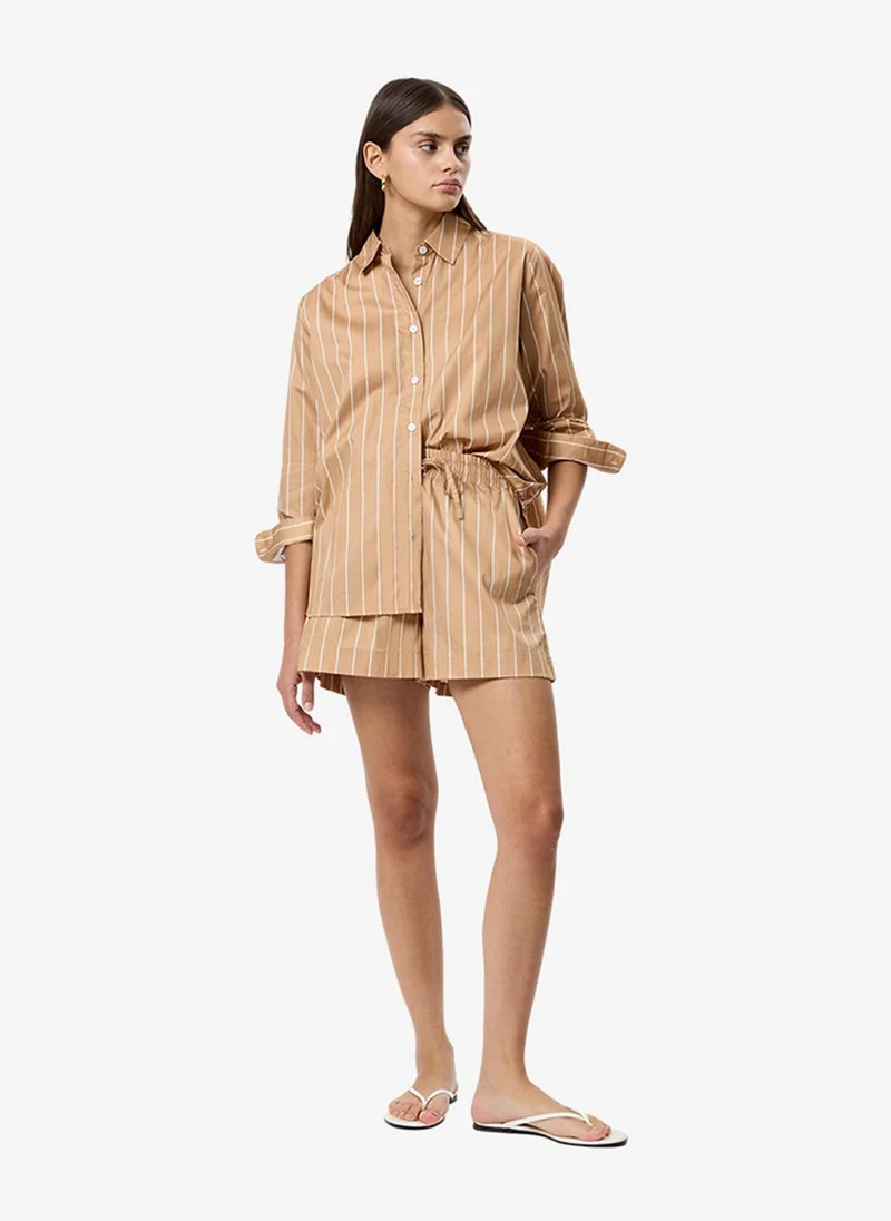 French Connection Women's Macchiato Alexis Poplin Striped Shorts