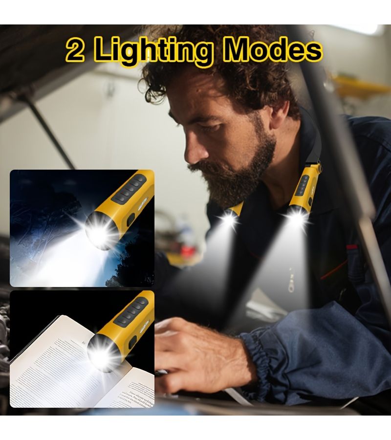ضوء أصفر LED قابل للشحن يعمل بدون استخدام اليدين على الرقبة مع وضعين للعمل والإصلاح - Image 2