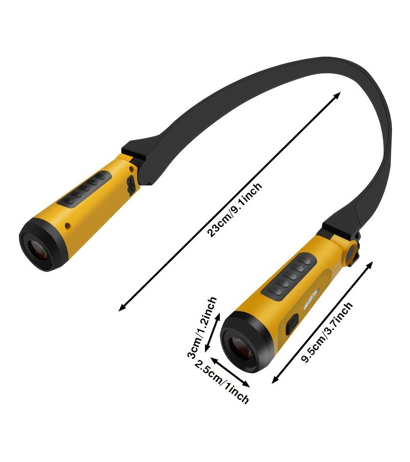 ضوء أصفر LED قابل للشحن يعمل بدون استخدام اليدين على الرقبة مع وضعين للعمل والإصلاح - Image 3