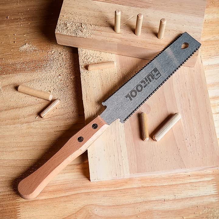 RUITOOL Japanese Hand Saw 6 Inch Double Edge Sided Pull Saw Ryoba SK5 Flexible Blade 14/17 TPI Flush Cut Beech Handle Wood Saw for Woodworking Tools - Image 1