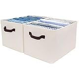 StorageWorks StorageWorks Storage Bins for Shelves with Metal Frame, Rectangle Storage Baskets, Jumbo, Beige, 2-Pack  - Image 1