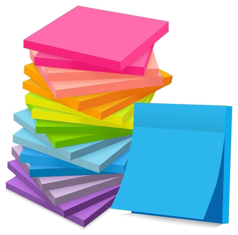 Sticky Notes 76mm x 76mm – 500 Sheets – Self Adhesive Sticky Pads for Office, School, Home & Study