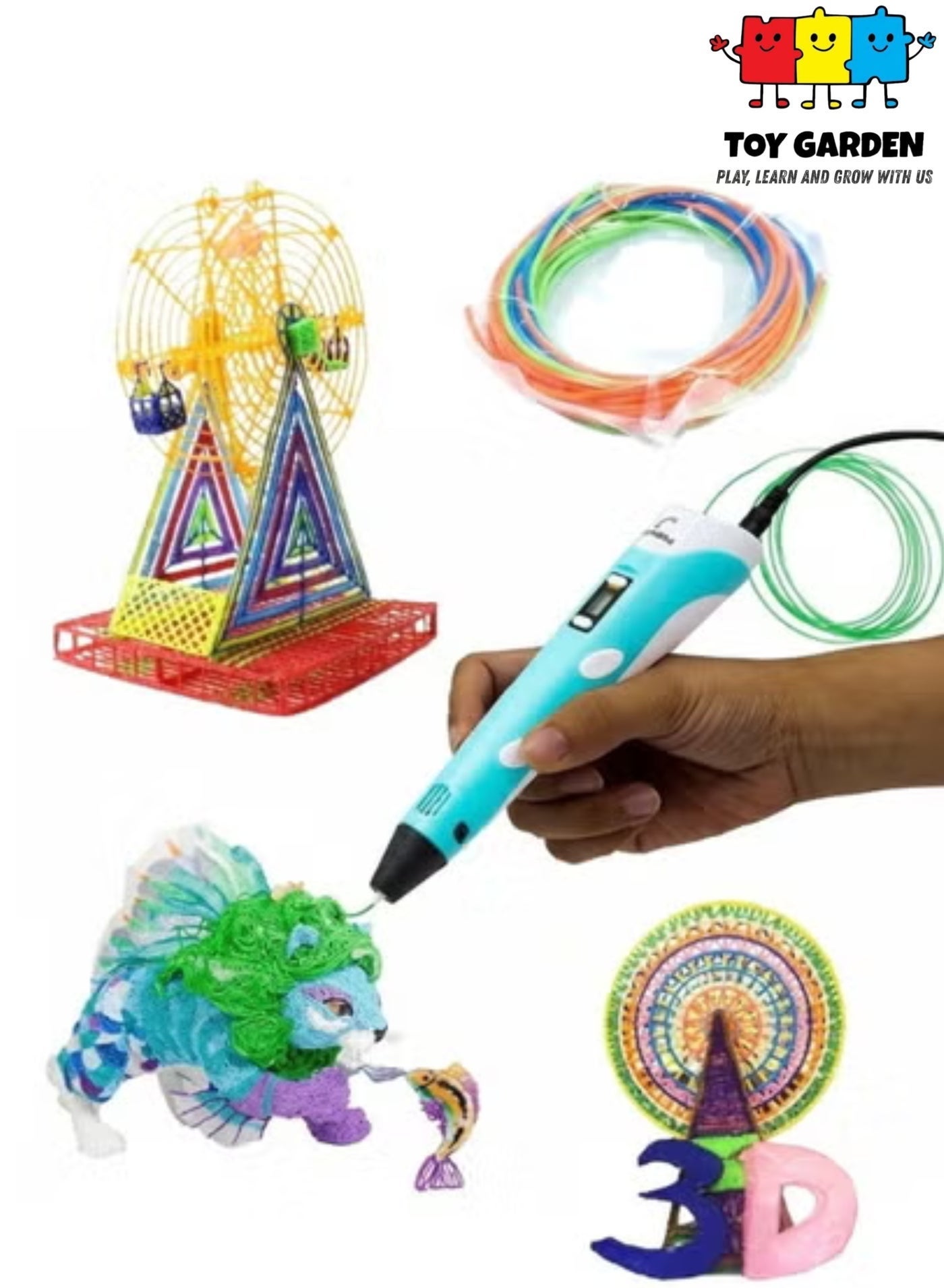 3D Pen for Kids with Adapter & PLA Filaments - 3D Printing Pen Set with LCD Display, Speed & Temp Control - DIY Arts & Craft Model Kit for Kids & Adults
