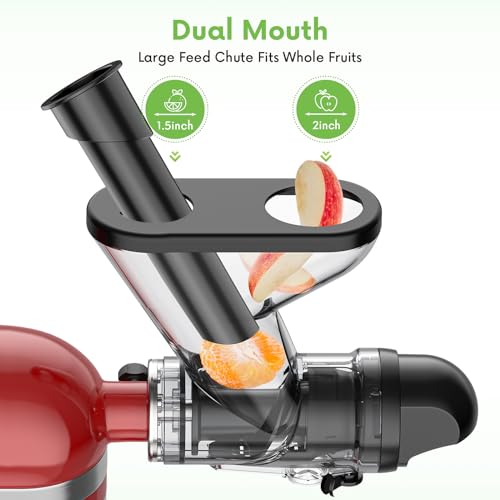 FOCOllK Masticating Juicer Attachment for KitchenAid Stand Mixer - Cold Press Dual Feed Chute Accessory, Slow Juicing Parts for Fruits & Vegetables - Image 2