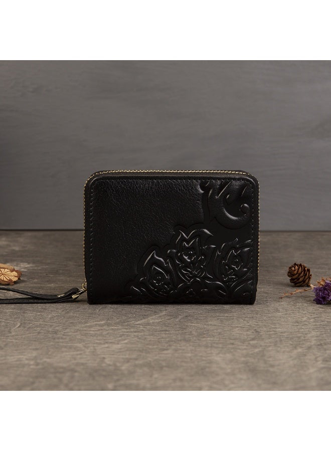 Mark Fairwhale New Leather Retro Embossed Multifunctional Large Capacity Coin Purse
