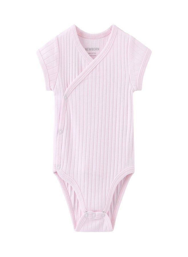 MAMIMAKA Newborn Infant Baby Boy Girl 100% Cotton Bodysuits Short Sleeve, Pants,Caps and Scratch Mittens Solid Color - Image 2