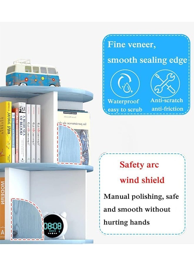 Generic - رف كتب خشبي دوار متعدد الأغراض، يوفر مساحة 360 درجة، خزانة كتب قابلة للتكديس، حامل دوار للكتب والألعاب والديكور. ركنة رأس الخيمة للمساحات الصغيرة - Image 1