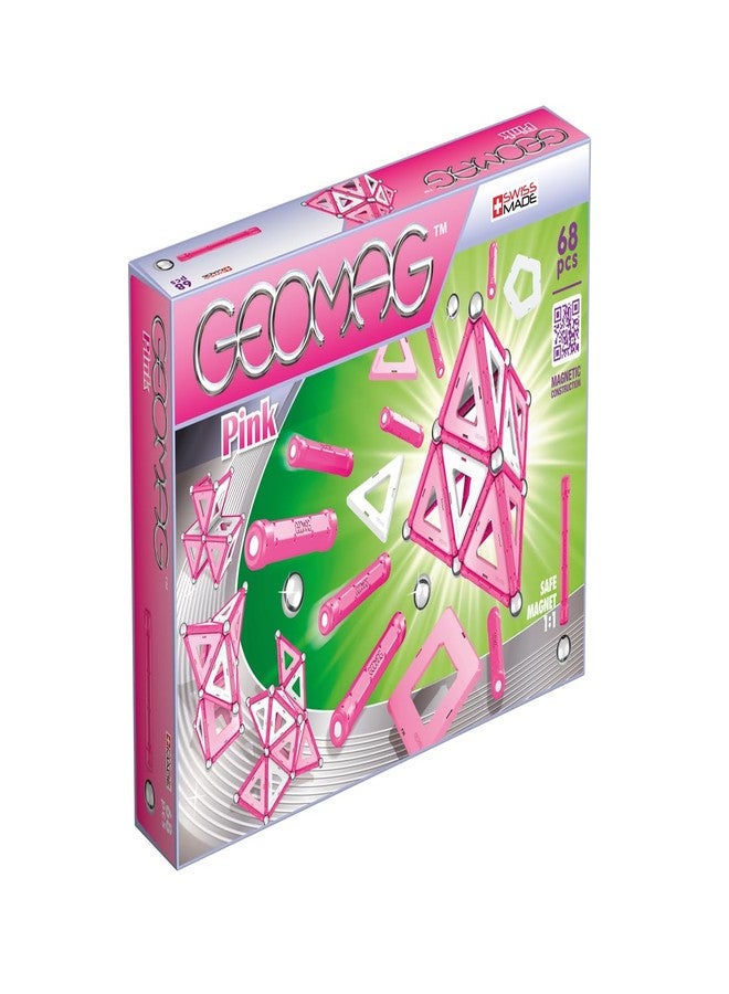 GEOMAG جيوماغ - وردي - مجموعة بناء مغناطيسية مكونة من 68 قطعة، لعبة بناء معتمدة من STEM، آمنة للأعمار من 3 سنوات وما فوق (342) - Image 1