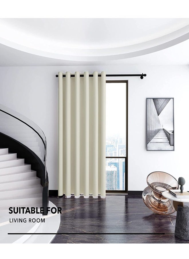 Arabest Room Divider Blackout Curtains Thermal Insulated Decor Grommet Blackout Drapes for Bedroom Dining Studio Office Beige 200x270/200x240/200x200cm  - Image 4