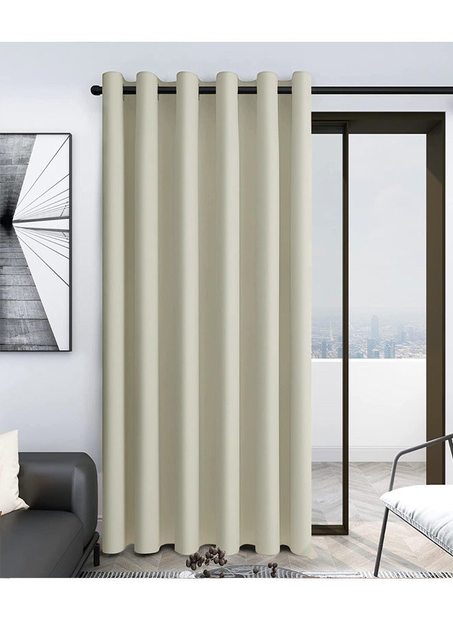Arabest Room Divider Blackout Curtains Thermal Insulated Decor Grommet Blackout Drapes for Bedroom Dining Studio Office Beige 200x270/200x240/200x200cm