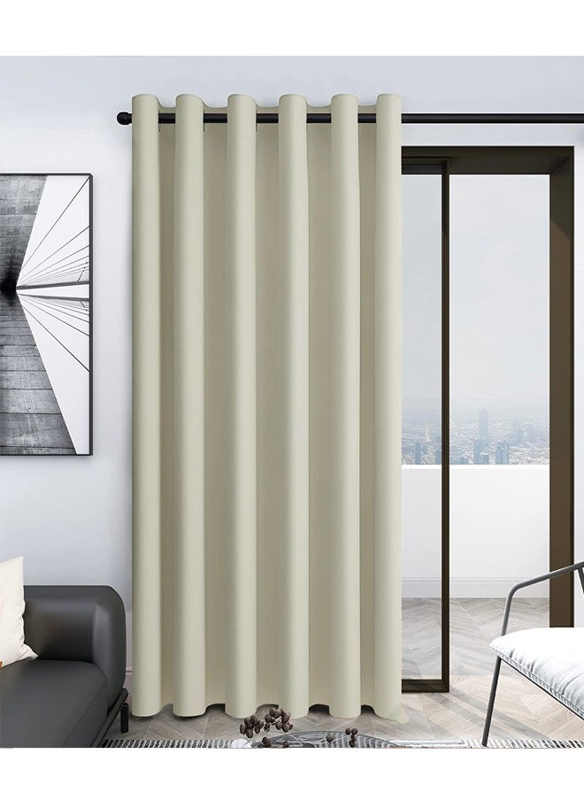 Arabest Room Divider Blackout Curtains Thermal Insulated Decor Grommet Blackout Drapes for Bedroom Dining Studio Office Beige 200x270/200x240/200x200cm  - Image 1