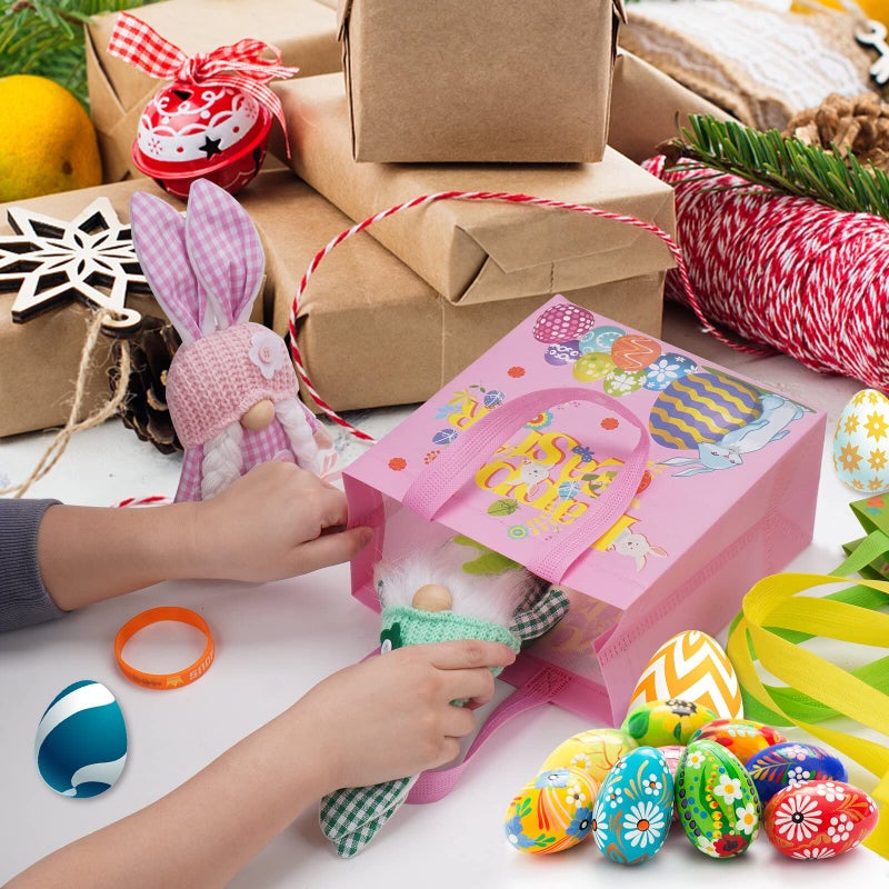 Fayayuan 24Pcs Easter Gift Bags With Handle Bunny Egg Easter Basket Container  Reusable Non-Woven Easter Bags For Gifts Wrapping  Egg Hunt Game  Easter Party Supplies  9.1?8.7?4.4Inch - Image 3