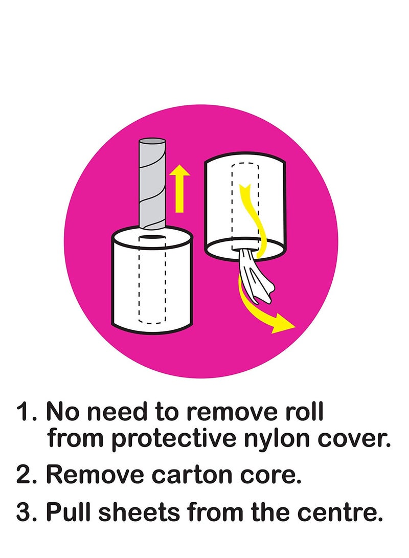 Metro 6-Pieces Premium Quality Maxi Roll 2 Ply -(600 GM X 6) | Kitchen Roll Sheets and Autocut with Embbosed Tissue papers  - Image 3